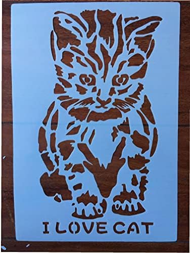 ציור ציור סטנסילים, אני חתול קרפט סטנסילים לשימוש חוזר שכבות סטנסיל תבנית עבור יומן רעיונות עשה זאת בעצמך קרפט