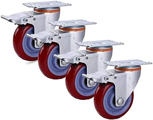 Z צור עיצוב גלגלים עיצוב גלגלים פוליאוריטן גלגל סובב כבד כבד גלגלים תעשייתיים ריהוט גלגלים של 4, עם בלם, מיסבים כפולים מסתובבים גלגלים