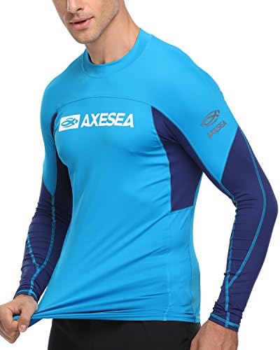 גברים אקססאה משמרת פריחה ארוכי שרוול ארוך יבש מהיר UPF 50+ חולצת שחייה בגד ים קל משקל