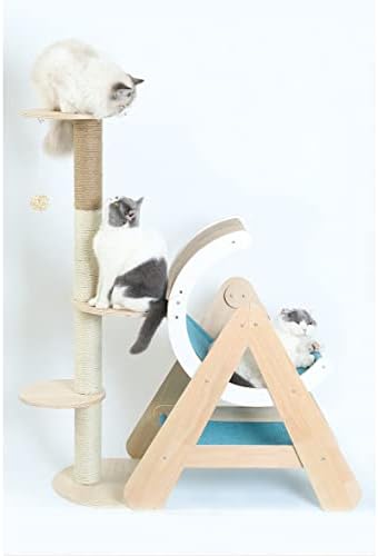 חתול גשר טיפוס מסגרת עץ לחיות מחמד חתול עץ בית מיטת ערסל סיסל גרוד חתול ריהוט חתול צעצוע חתול מדפים
