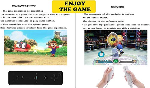 WII שלט מרחוק, בקר אלחוטי מרחוק של Gamepad תואם ל- Nintend Wii ו- Wii U ， בוא עם מארז סיליקון ורצועת כף היד 2-2.