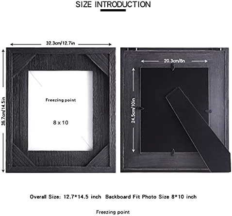 נקודת הקפאה מסגרת תמונה כפרית מסגרת תמונה מסגרות תצוגה תמונות 8 × 10 מסגרת עץ כפרי מסגרות שולחן מסגרות שחור