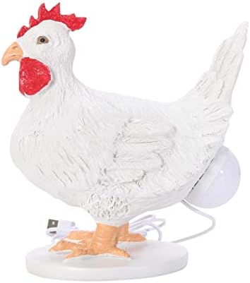 XUNION חמוד מנורות שולחן בצורת עוף קישוט שולחן עבודה, מנורת עוף מצחיקה, מנורת ביצים, ביצי עוף מנורת HB2