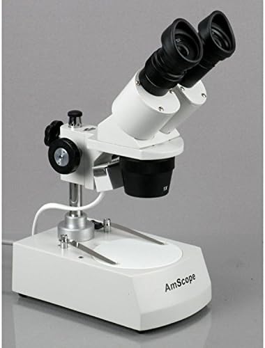 AMSCOPE SE306R-PZ-M מיקרוסקופ סטריאו משקפת רכוב קדימה קדימה, עיניים WF10X ו- WF20X, הגדלה של 20X/40X/80X, יעדים 2X ו- 4X, תאורת הלוגן עליונה ותחתית, צלחת שלב שחור/לבן הפיכה, עמוד עמוד, 120V, כוללת מצלמת