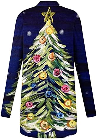 סוודרים מכוערים לחג המולד לנשים 2022 פלוס אופנה מזדמנת בגודל סתיו חורף קל משקל קל קרדיגן שרוול ארוך פתוח קדמי מצחיק חולצות חג המולד מצחיקות מפלגת חג גרפית תלבושות בגדים ירוק 3xl
