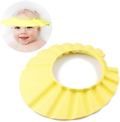תינוק מקלחת רך מתכוונן תינוק אמבטיה ראש מגן עבור כביסה שיער מקלחת רחצה הגנת אמבטיה לפעוטות, תינוק, ילדים, ילדים צהוב