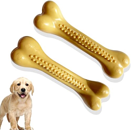 Xiing Dog עצם לעיסה צעצוע עמיד במזון עמיד בטעם ניילון בייקון 6 אינץ 'של 2 אינץ' של 2