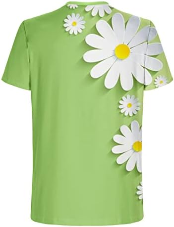 חולצות טריקו גרפיות של גברים פרחים חולצות אופנה חמודות חולצת טי צוואר קז'ן