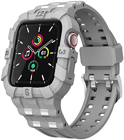 להקת T-Engine תואמת ל- Apple Watch 45 ממ סדרה 8 7, סדרה 6 5 4 3 SE 44 ממ 42 ממ, מקרה מחוספס עם להקה לגברים
