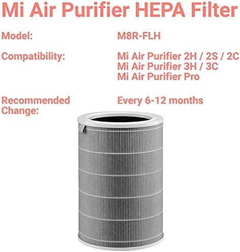 MI מטהר אוויר HEPA החלפת מסנן M8R-FLH, שכבה משולשת עם פחמן מופעל, תואם למטהר אוויר MI 3C 3H 3, 2C 2H 2S, PRO