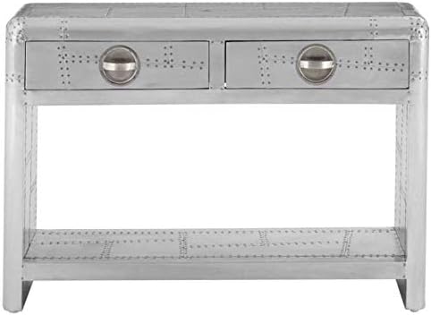 נאוטיקאלמארט טייס אלומיניום טלאי סגנון קונסולת שולחן עם 2 מגירות