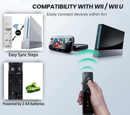 Pgyfdal 2 חבילה שלט מרחוק ונונצ'וק ג'ויסטיק עבור Wii/Wii U Console, Gamepad עם מארז סיליקון ורצועת שורש כף היד לחג
