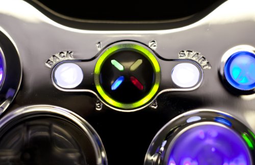 Chrome Blue LED Xbox 360 Controller Code Cod Ghosts, Black Ops 2, MW2, MW3, Mod Gamepad