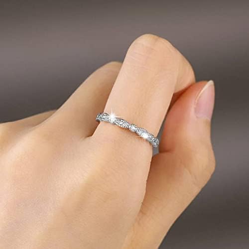2023 להקת חתונה צפה צפה חדשה יהלומים מוצקים לנשים טבעת ריינסטון גיאומטרית לנשים בגודל 5 10 טבעת הצהרה