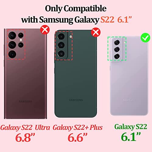 ATUMP תואם למארז Samsung Galaxy S22 עם מגן מסך HD הגנה אטומה לזעזוע, אהבה ציפוי לב נשים חמודות חמוד TPU יוקרתי מארז אלגנטי לגלקסי S22 5G, שחור