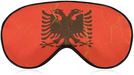 דגל אלבניה וינטג 'דגל מסכת עיניים רכה כיסוי הצללה יעילה מסכת שינה נוחות עם כיסוי עיניים עם רצועה מתכווננת אלסטית