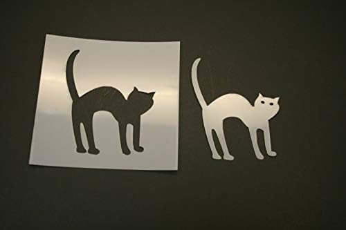 שחור חתול 1 לשימוש חוזר מיילר סטנסיל אמנויות ומלאכות רעיונות ציור על קיר עץ זכוכית 16 אינץ
