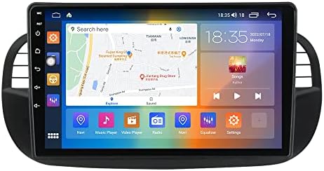 פלוסטאר אנדרואיד 12 רדיו רדיו רדיו 8 ליבה עבור פיאט 500 2007-2014 בנוי בתפוח Apple Carplay Android Auto Auto Bluetooth 5.1 GPS ניווט בקרה קולית חכמה