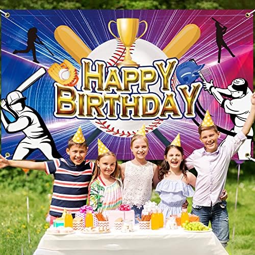 בייסבול מסיבת קישוטי באנר רקע בייסבול שמח יום הולדת ספקי צד עבור בני ילדים גדול ספורט נושאים יום הולדת רקע עבור בייסבול מסיבת יום הולדת לטובת דקור תמונה רקע