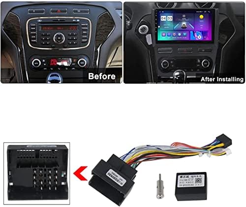 אנדרואיד 12 סטריאו רדיו לרכב עבור F.ORD Mondeo 2006-2014,9 אינץ 'QLED/2K מסך מגע GPS יחידת ראש ניווט BT WIFI USB SWC Multimedia Player, Schwarz, H1