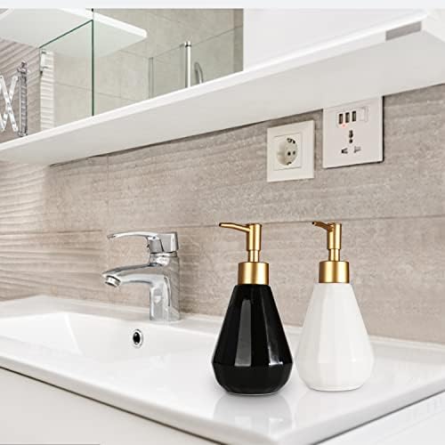 מתקן סבון כלים לכיור מטבח, שמפו בצורת יהלום לבן ומתקן מרכך לחדר אמבטיה, 250 מל/10.6oz מתקן סבון יד מקציף למקלחת.