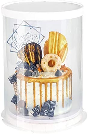 דוכן עוגת חתונה עוגת קוקי 6 אינץ עגול עוגת מנשא, עוגת אריזת קופסות שקוף עוגת ארגונית לבית קינוח חנות פלסטיק עוגת קופסות חתונה לטובת קופסות