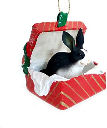 מושגי שיחה ארנב קופסת מתנה בשחור לבן קישוט אדום