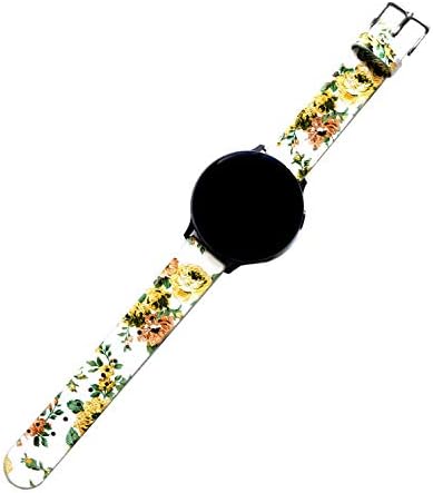 ניקסטון פרחוני FL-1 פס ורדים צהובים תואם ל- Garmin Venu SQ, Venu SQ Edition Music ו- Venu Smartwatches Strap עור B18P20