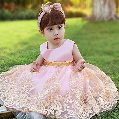 0-6 שנות תינוק בנות תחרות תחרה רקמת שמלות פעוט לבוש הרשמי עם בארה ' ב