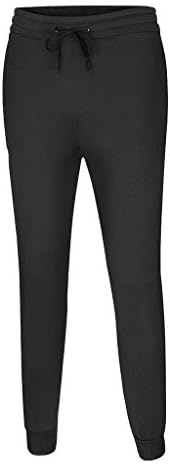 מכנסי מותניים גבוהים של Ticcoy לגברים מכנסיים היפים רזים ברגליים ישרות רץ מכנסי טרנינג מוצקים לגברים שחור