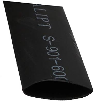 X-DREE אורך 10 ממ אורך 9 ממ. חום פוליולפין מתכווץ צינור חוט עטיפה שרוול שחור (10 מ 'אורך 9 ממ דיא.