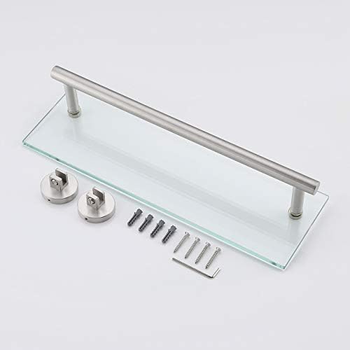 מדף זכוכית KES עם מד מגבות ומדף אמבטיה עם זכוכית מחוסמת 16 אינץ ', A2022-2+A2024S41-2