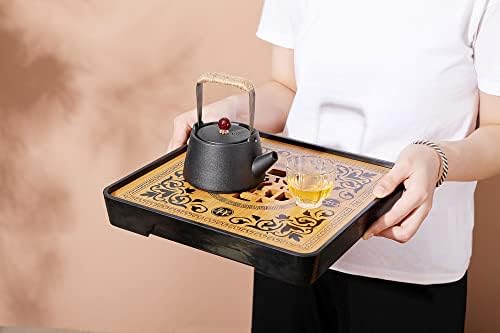 מגש תה במבוק גונגפו מרובע שולחן תה סיני גונגפו סיני עם מגש אחסון מים