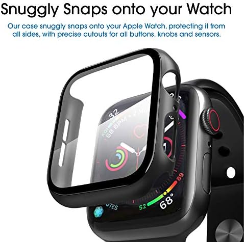 מארז אמפילם עם מגן מסך זכוכית מחוסמת מובנה התואם לסדרת Apple Watch SE2/6/SE/5/4