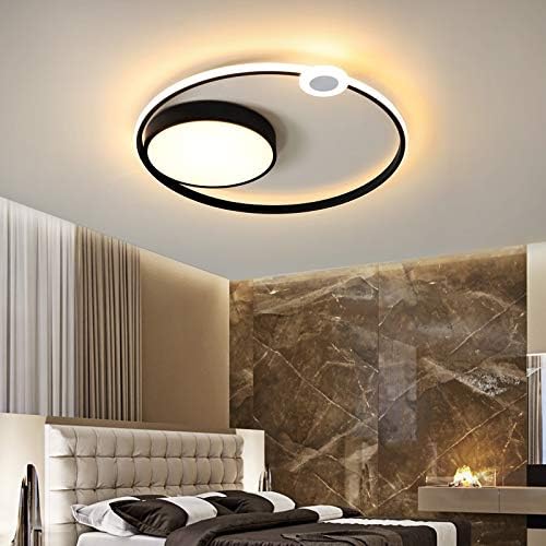 אורות תקרה SXNBH מנורת LED לסלון חדר שינה חדר לימוד עגול צבע שחור משטח משטח רכוב מנורת תקרה דקו