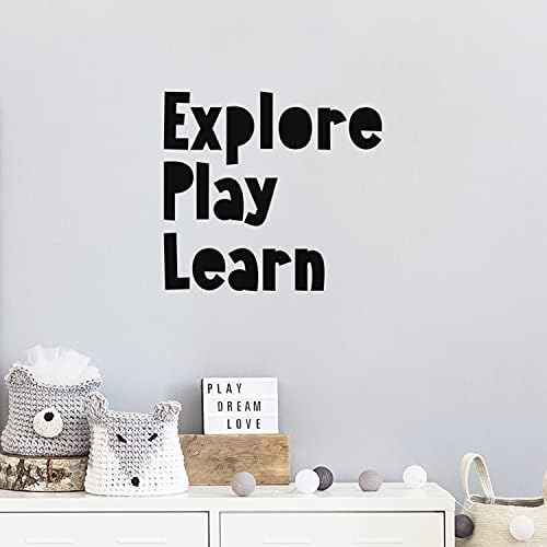 ויניל קיר אמנות מדבקות-לחקור לשחק ללמוד-17 איקס 18 - טרנדי השראה כיף חיובי ציטוט מדבקת לסלון תינוק חדר ילדים חדר משחקים מעונות יום פעוטון דקור