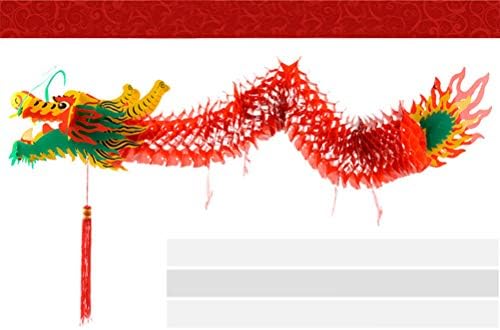 קישוט פסטיבל הפנסים של סויסס 1 מ 'שנה חדשה סינית דרקון גרלנד פנסים נייר אדום סיני פנסים סיניים פו תלייה קישוט גרלנד לשנת 2022 דרקון פסטיבל השנה החדשה הסינית