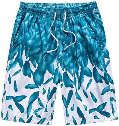 מכנסיים קצרים של לוח הגברים של UBST, ייבוש מהיר של מכנסי קיץ חוף קצרים הוואי הדפס גרפי משתרע רופף גזעי שחייה מזדמנים