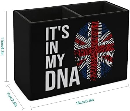 זה ב- DNA שלי דגל בריטי דגל עור PU עט עט עפרון עפרון מחזיק כוס שולחן כוס מארגן קופסת נייר מכתבים לשולחן העבודה למשרד הביתי