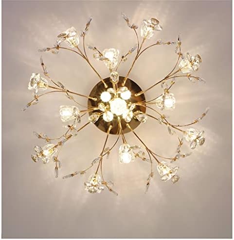 KFJBX K9 קריסטל בצורת פרח גוון גוון תקרה מנורה LED מסדרון מסדרון סלון חדר שינה מטבח בית זהב זהב
