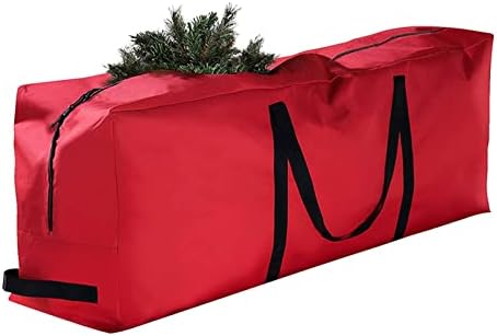 תיק אחסון עץ חג המולד גדול פרימיום-מתאים לגובה של עד 9 רגל חג עצים מפורקים מלאכותיים ידיות עמידות ורוכסן כפול מלוטש - תיק חג המולד לחג המולד עשוי אוקספורד 600 ד