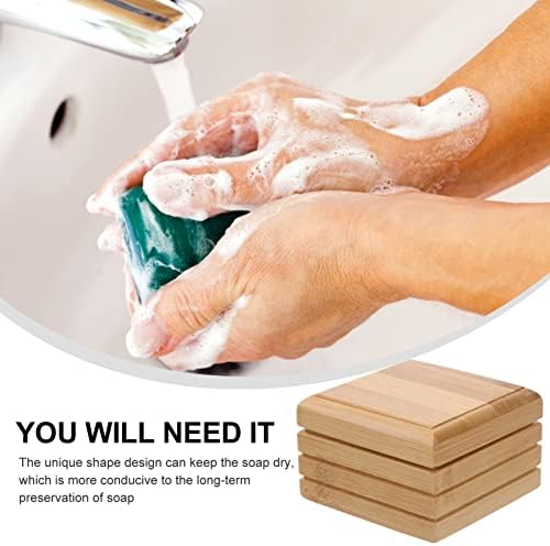 CABILOCK 2 יחידות סבון כלים מגשים מתנקזים מכולות סבון שמפו מחזיק בר סבון בעבודת יד קופסאות מארז עם מכסה למקלחת אמבטיה מטבח