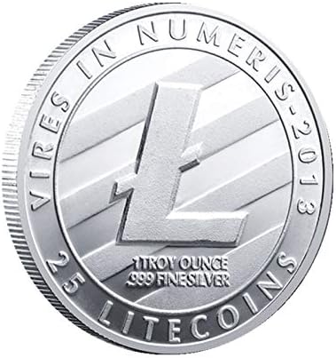 1 יחידות כסף ליטקוין הנצחה מטבע כסף מצופה לייט מטבע מהדורה מוגבלת אסיפה מטבע עם מגן מקרה