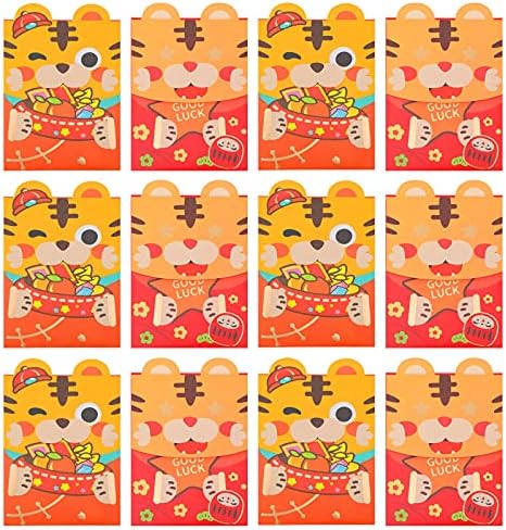 גלפדה 12 יחידות נמר חדש שנה אדום מעטפת סיני סגנון מתנה במזומן תיק כסף מנות