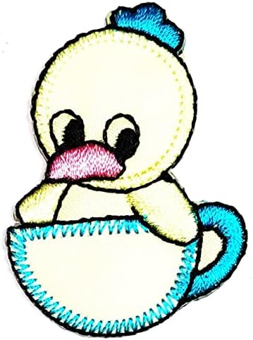 קליינפלוס 2 יחידות. מיני קפה כוס עם חמוד ברווז קריקטורה תיקון רקום אפליקצית מלאכה בעבודת יד תינוק ילד ילדה נשים בגדי עשה זאת בעצמך תלבושות אבזר