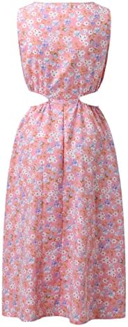 מיאשוי קיץ שמלות מקרית נשים מקרית אופנה שמלות פרחוני מודפס בוהמי עגול צוואר אלגנטי סקסי חמוד חולצה