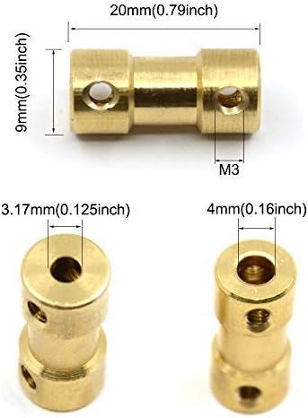 Befenybay 8 יחידות 3.17 ממ עד 4 ממ מחבר מפרק צימוד פליז עם ברגים למנוע קטן