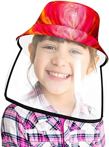 כובע מגן למבוגרים עם מגן פנים, כובע דייג כובע אנטי שמש, ציור שמן לב אדום