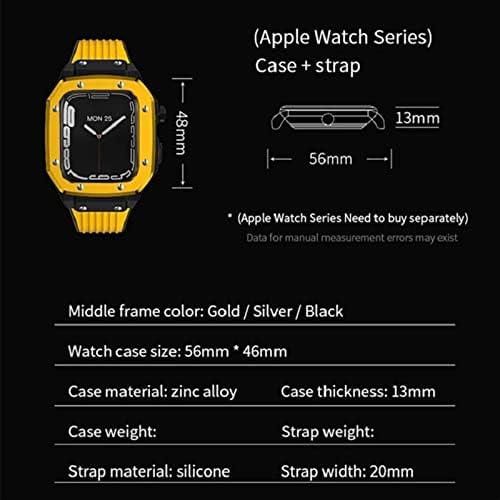 סגסוגת דייזו סגסוגת רצועת נרתיק לסדרת Apple Watch 7 6 5 4 SE 45 ממ 42 ממ 44 ממ מתכת יוקרה גומי נירוסטה רצועת שעון סגנון מזדמן סגנון מזדמן