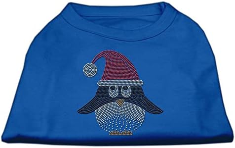 מוצרי חיות מחמד של מיראז '20 חולצת כלבים של סנטה פינגווין ריינסטון, 3x-הגדולה, כחול